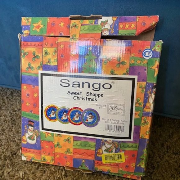 Sango Sweet Shoppe Christmas Salad Plates, Set of 4 - Picture 3 of 7